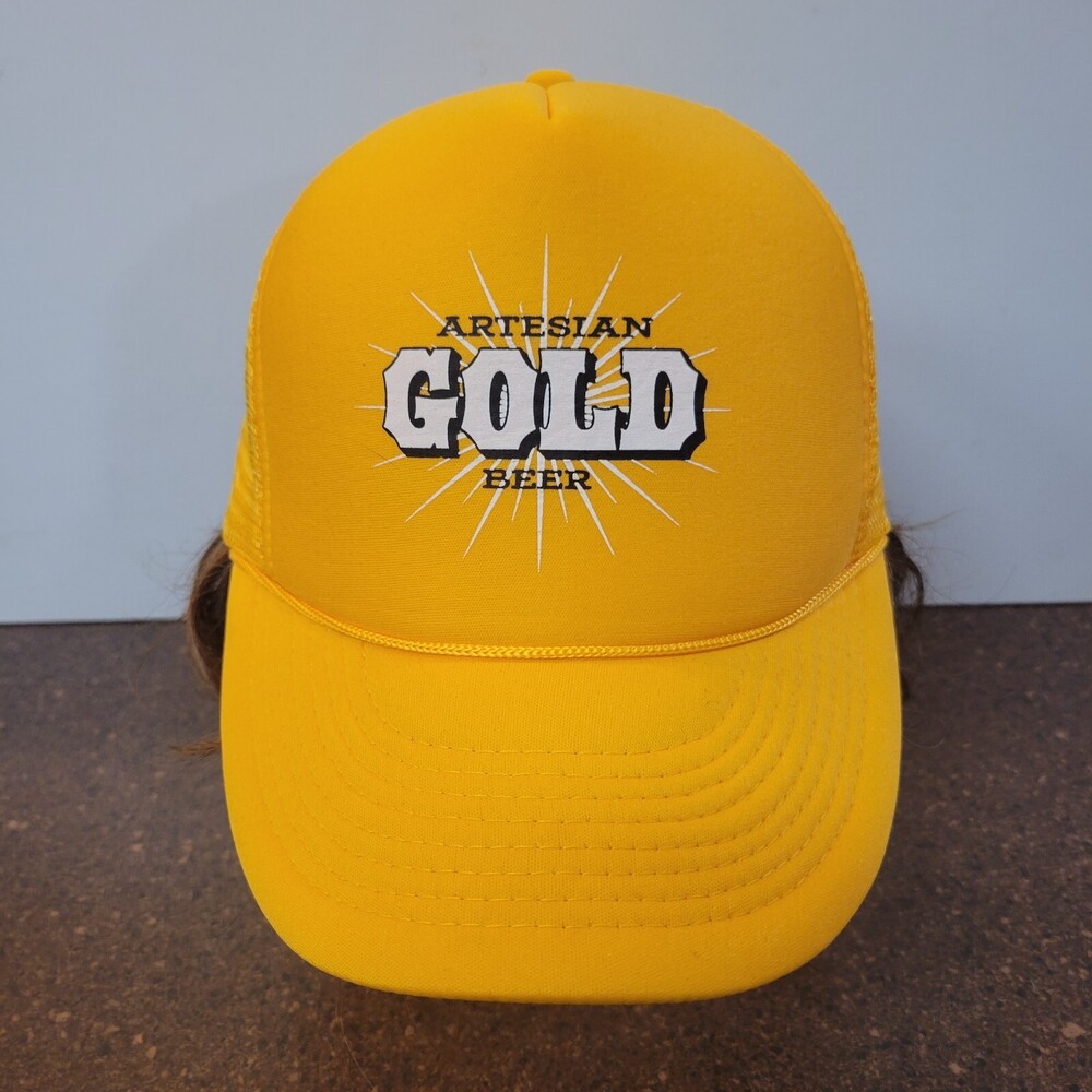 Well 80 Artesian Brewing Gold Beer Trucker Hat Men Yellow Besh Back Snapback Cap
